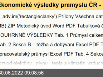 Ekonomické výsledky průmyslu ČR - 2020