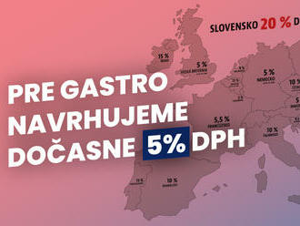 Tlačová správa: Strana HLAS-SD navrhuje zníženie DPH na gastro na 5 percent