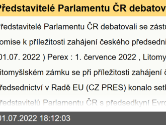 Představitelé Parlamentu ČR debatovali se zástupci Evropské komise k příležitosti zahájení českého předsednictví v Radě EU