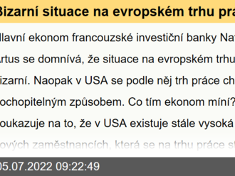 Bizarní situace na evropském trhu práce podle hlavního ekonoma Natixis