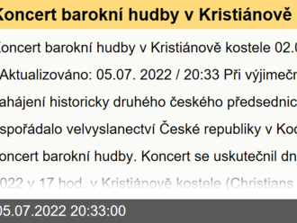 Koncert barokní hudby v Kristiánově kostele