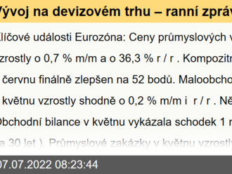 Vývoj na devizovém trhu – ranní zprávy 07.07.2022