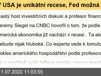 V USA je unikátní recese, Fed možná už nemusí dělat tak moc