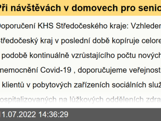 Při návštěvách v domovech pro seniory a v nemocnicích doporučujeme nošení respirátorů - KHS Středočeského kraje