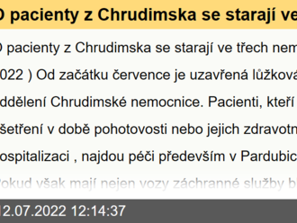 O pacienty z Chrudimska se starají ve třech nemocnicích