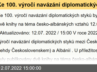 Ke 100. výročí navázání diplomatických styků byly publikovány dvě knihy na téma česko-albánských vztahů