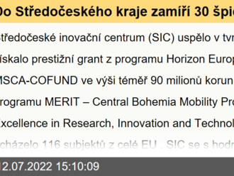 Do Středočeského kraje zamíří 30 špičkových vědců z celého světa. Jejich výzkum rakoviny nebo vesmíru podpoří program Horizon Europe 90 miliony korun