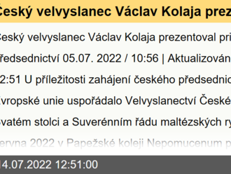 Český velvyslanec Václav Kolaja prezentoval priority českého předsednictví