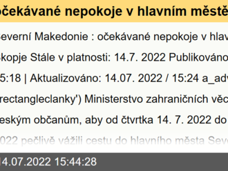 očekávané nepokoje v hlavním městě Skopje - Severní Makedonie