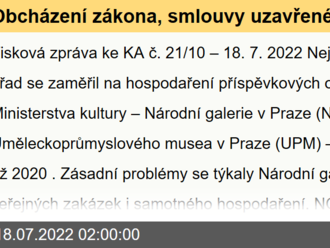 Obcházení zákona, smlouvy uzavřené bez soutěže i selhání vnitřního kontrolního systému. NKÚ zkontroloval hospodaření příspěvkových organizací Ministerstva kultury