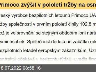 Primoco zvýšil v pololetí tržby na osminásobek a ukazatel EBITDA obrátil do plusu