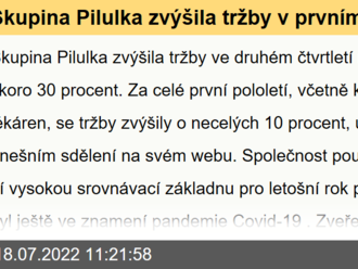 Skupina Pilulka zvýšila tržby v prvním pololetí o skoro desetinu