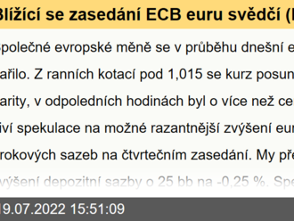 Blížící se zasedání ECB euru svědčí  