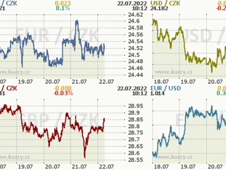 Koruna se drží v okolí EURCZK 24,50