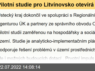 Pilotní studie pro Litvínovsko otevírá cestu detailnějšímu strategickému plánování