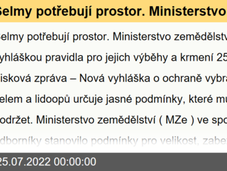 Šelmy potřebují prostor. Ministerstvo zemědělství stanovilo vyhláškou pravidla pro jejich výběhy a krmení