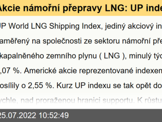 Akcie námořní přepravy LNG: UP index napravil pokles