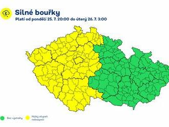 Aktualizace výstrahy ČHMÚ -Stávající výstrahu rozšiřujeme o výstrahu před silnými bouřkami.