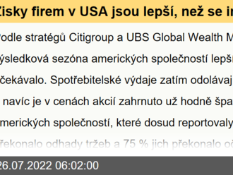 Zisky firem v USA jsou lepší, než se investoři obávali, říkají stratégové Citi a UBS