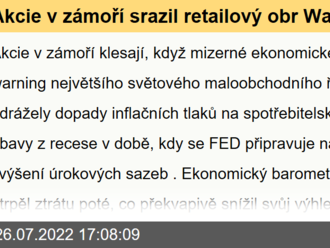 Akcie v zámoří srazil retailový obr Walmart. Inflace a riziko recese upínají oči investorů k Fedu