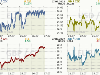Koruna na dostřel 24,60 EUR/CZK