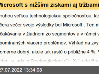 Microsoft s nižšími ziskami aj tržbami - VIDEO