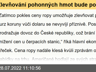 Zlevňování pohonných hmot bude pokračovat