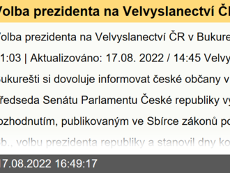 Volba prezidenta na Velvyslanectví ČR v Bukurešti