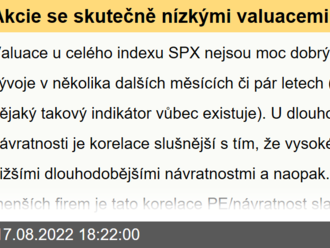 Akcie se skutečně nízkými valuacemi