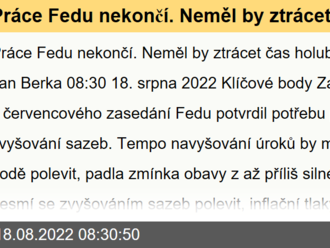 Práce Fedu nekončí. Neměl by ztrácet čas holubičími výroky