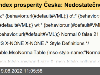 Index prosperity Česka: Nedostatečné flexibilní úvazky a nerovné podmínky sráží český trh práce na 15. místo v EU