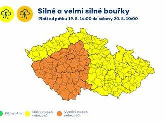 Počasí: Výstraha před silnými a velmi silnými bouřkami, požáry, vysoké teploty