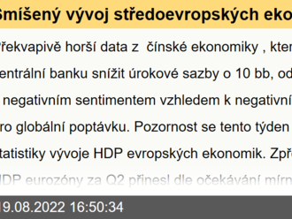 Smíšený vývoj středoevropských ekonomik a silná data z USA  