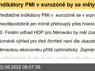 Indikátory PMI v eurozóně by se měly přehoupnout zpět nad hranici kontrakce  