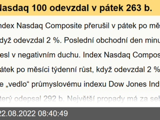 Nasdaq 100 odevzdal v pátek 263 b.