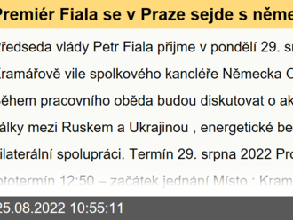 Premiér Fiala se v Praze sejde s německým kancléřem Scholzem - 29. srpna 2022