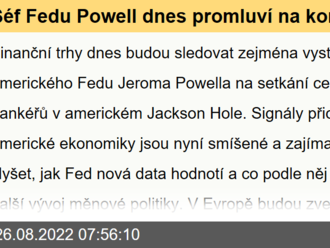 Šéf Fedu Powell dnes promluví na konferenci v Jackson Hole  