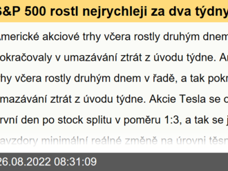 S&P 500 rostl nejrychleji za dva týdny