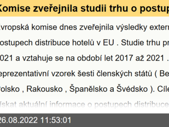 Komise zveřejnila studii trhu o postupech distribuce hotelů - Antimonopolní předpisy