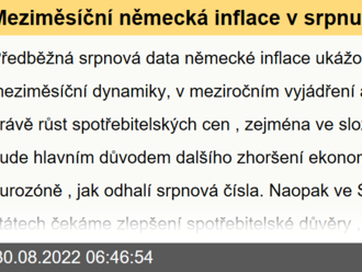 Meziměsíční německá inflace v srpnu zpomaluje  