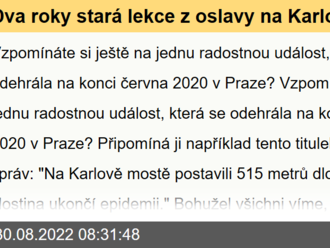 Dva roky stará lekce z oslavy na Karlově mostě