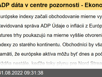 ADP dáta v centre pozornosti - Ekonomický kalendár