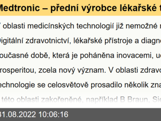 Medtronic – přední výrobce lékařské technologie