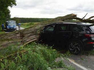 Centimetre od tragédie. pri Dunajskej Strede spadol na auto strom