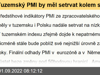 Tuzemský PMI by měl setrvat kolem své nejnižší úrovně za poslední dva roky  