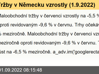 Tržby v Německu vzrostly  