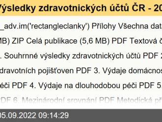 Výsledky zdravotnických účtů ČR - 2017–2020