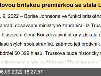 Novou britskou premiérkou se stala Liz Trussová