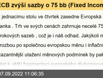 ECB zvýší sazby o 75 bb  