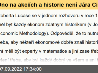 Dno na akciích a historie není Jára Cimrman